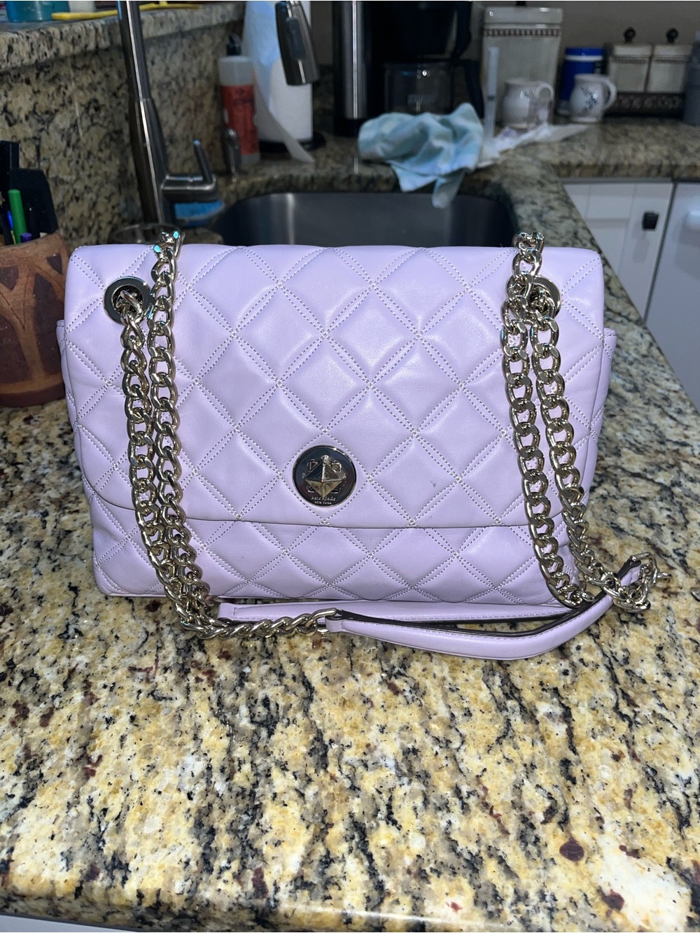 Like new Kate Spade Quilted Natalia Medium Flap Handbag/Crossbody